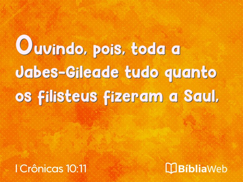 I Crônicas 10:11 em imagem para compartilhar