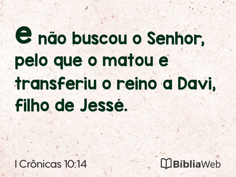 I Crônicas 10:14 em imagem para compartilhar