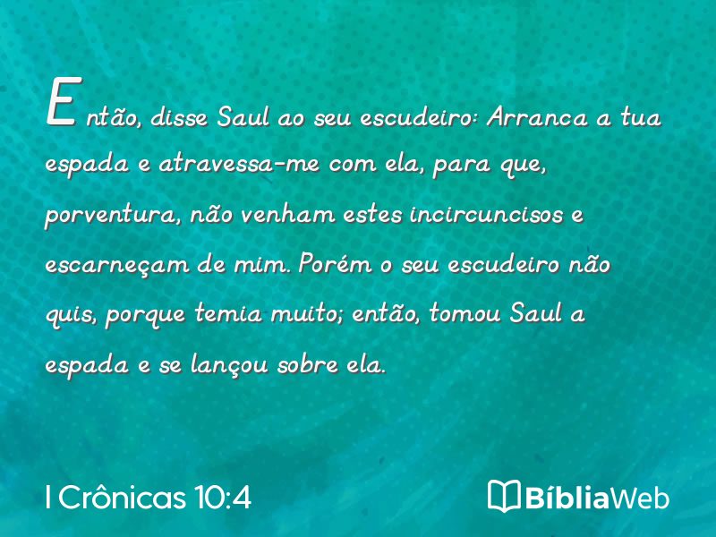 I Crônicas 10:4 em imagem para compartilhar