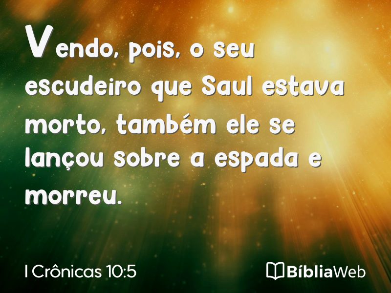 I Crônicas 10:5 em imagem para compartilhar