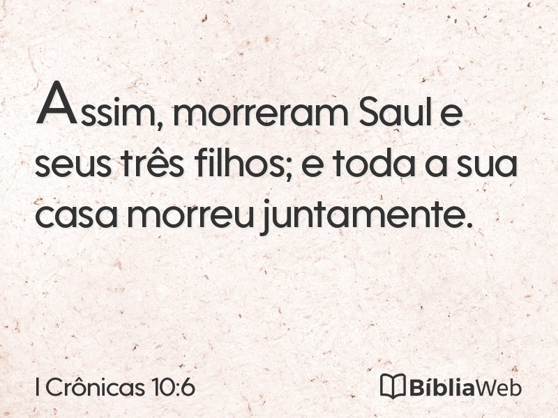 I Crônicas 10:6 em imagem para compartilhar
