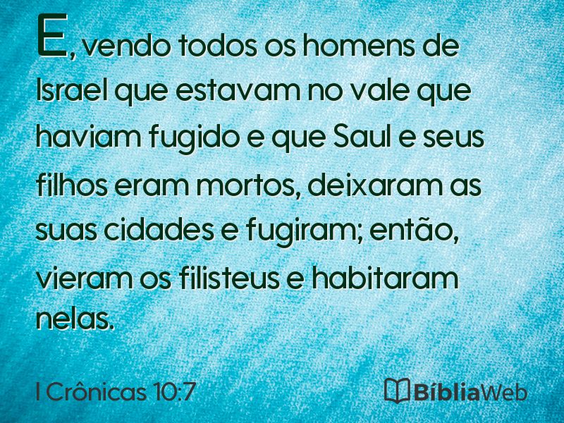 I Crônicas 10:7 em imagem para compartilhar