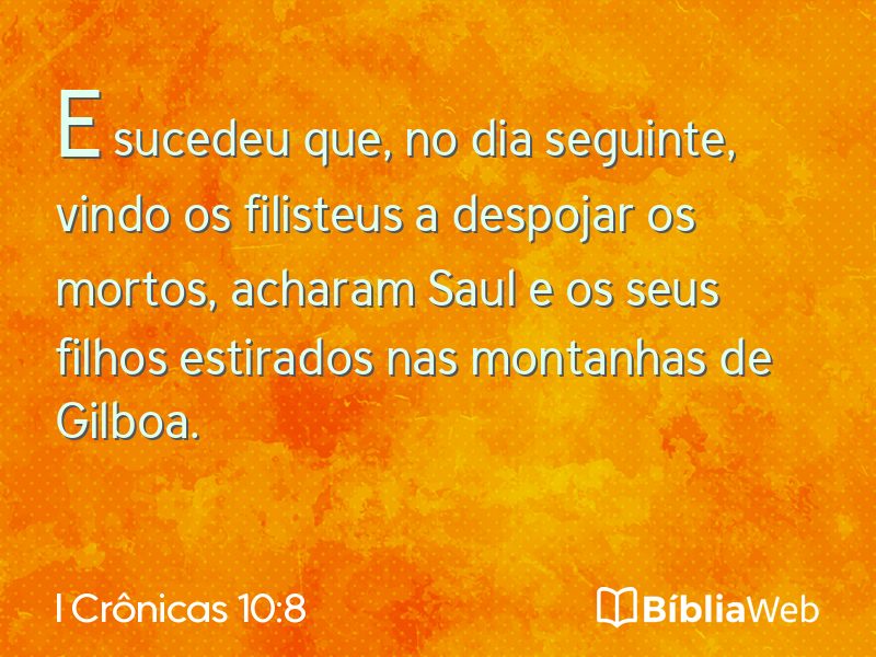 I Crônicas 10:8 em imagem para compartilhar
