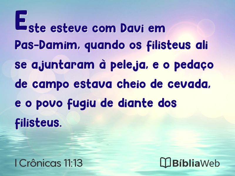 I Crônicas 11:13 em imagem para compartilhar
