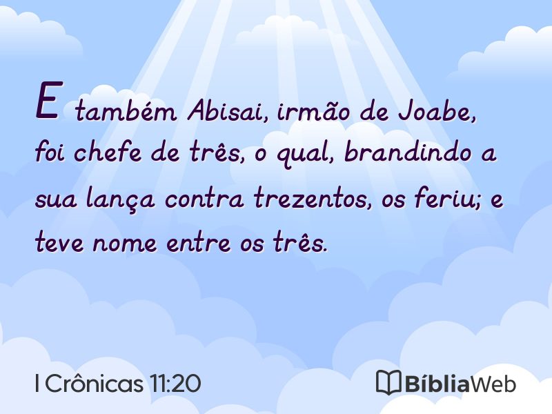 I Crônicas 11:20 em imagem para compartilhar