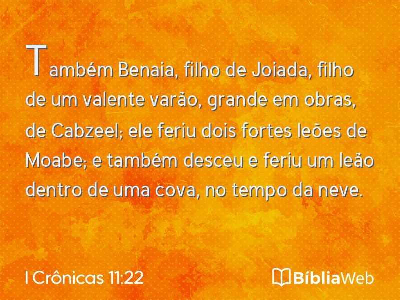 I Crônicas 11:22 em imagem para compartilhar