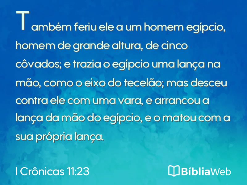 I Crônicas 11:23 em imagem para compartilhar