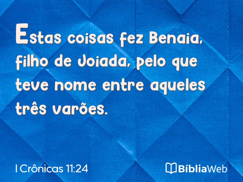 I Crônicas 11:24 em imagem para compartilhar