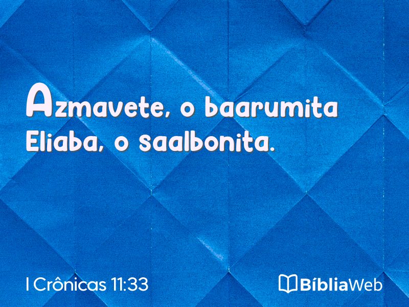 I Crônicas 11:33 em imagem para compartilhar
