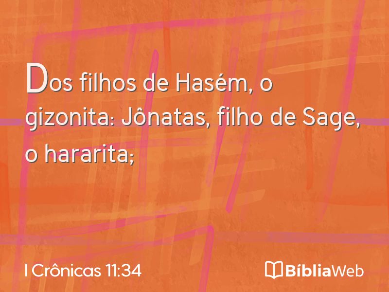 I Crônicas 11:34 em imagem para compartilhar