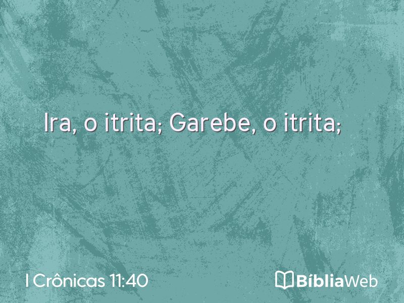 I Crônicas 11:40 em imagem para compartilhar