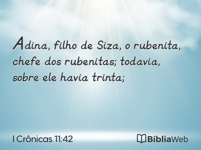 I Crônicas 11:42 em imagem para compartilhar