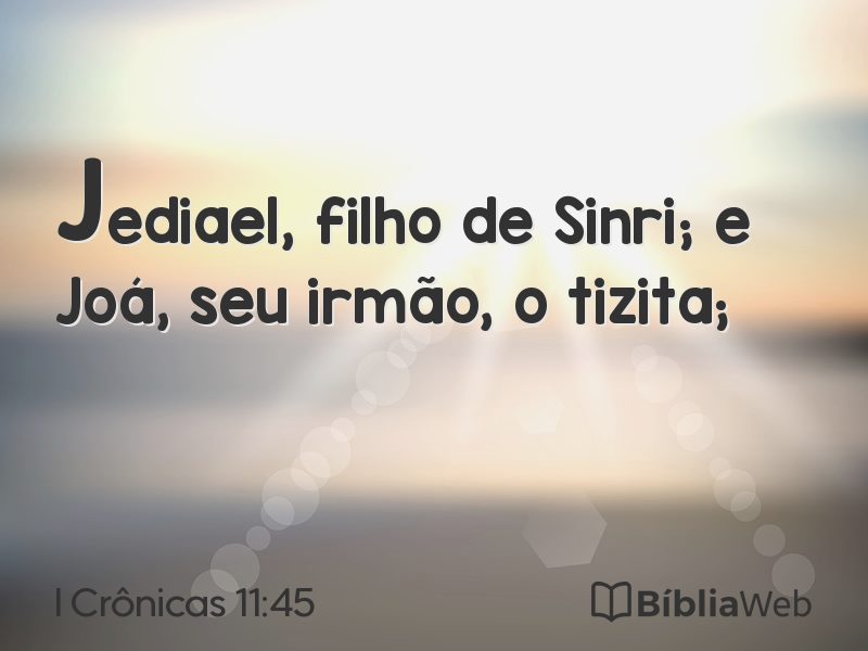 I Crônicas 11:45 em imagem para compartilhar