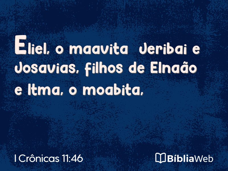 I Crônicas 11:46 em imagem para compartilhar