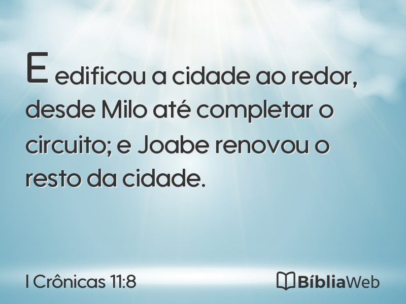 I Crônicas 11:8 em imagem para compartilhar
