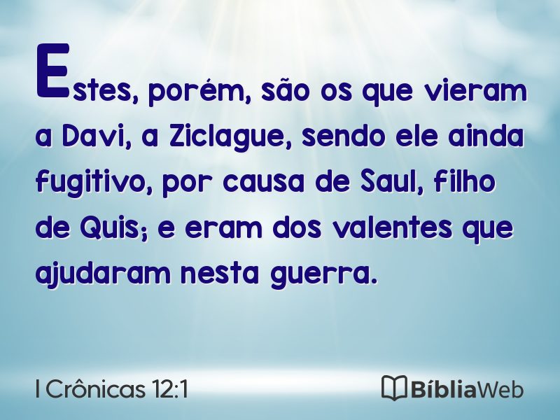 I Crônicas 12:1 em imagem para compartilhar