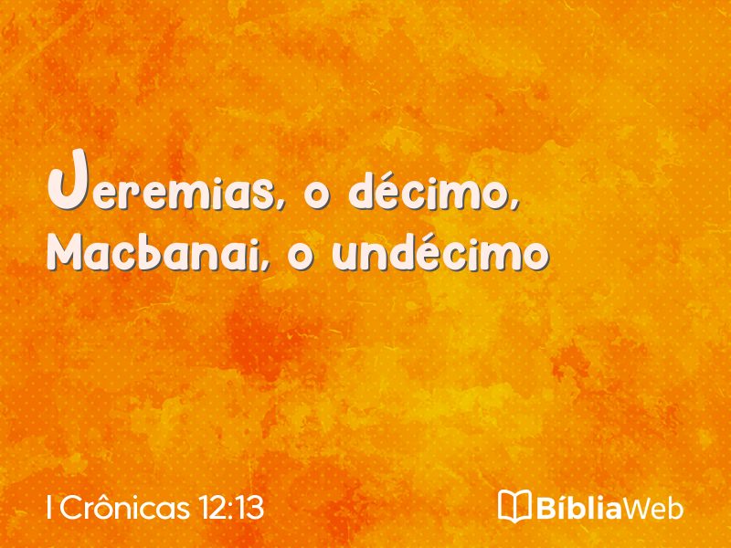 I Crônicas 12:13 em imagem para compartilhar