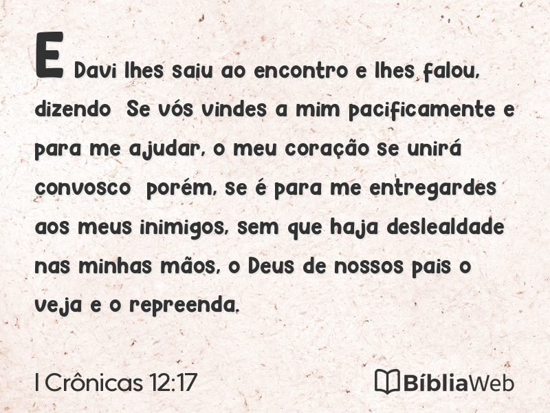 I Crônicas 12:17 em imagem para compartilhar