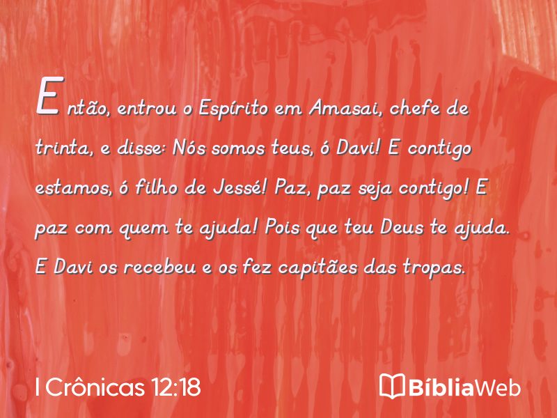 I Crônicas 12:18 em imagem para compartilhar