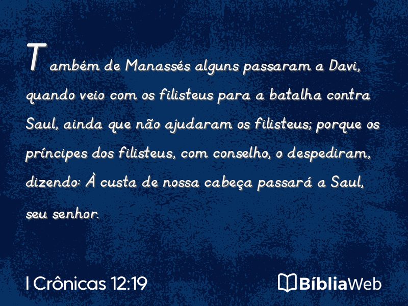 I Crônicas 12:19 em imagem para compartilhar