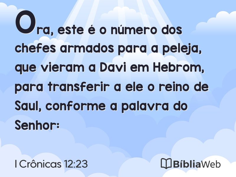 I Crônicas 12:23 em imagem para compartilhar