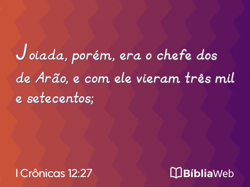 I Crônicas 12:27 em imagem para compartilhar