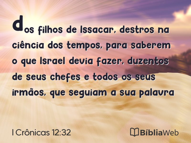 I Crônicas 12:32 em imagem para compartilhar