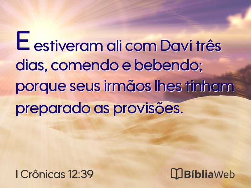 I Crônicas 12:39 em imagem para compartilhar