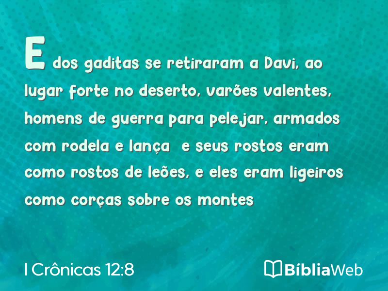I Crônicas 12:8 em imagem para compartilhar
