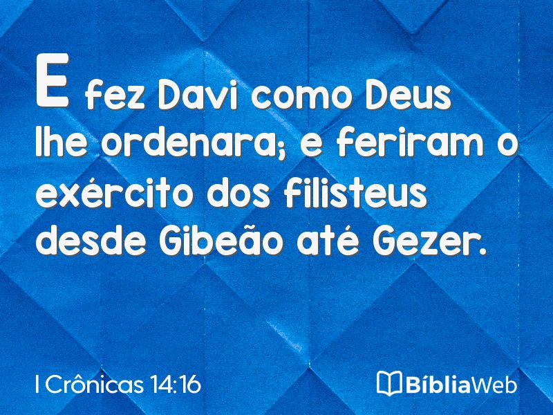 I Crônicas 14:16 em imagem para compartilhar