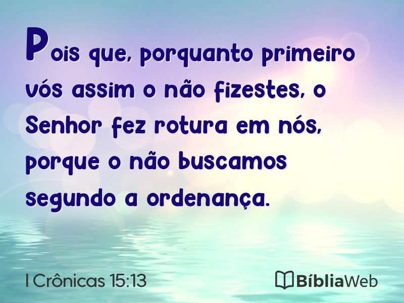 I Crônicas 15:13 em imagem para compartilhar