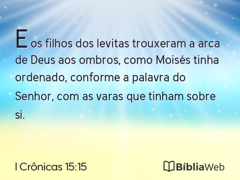 I Crônicas 15:15 em imagem para compartilhar