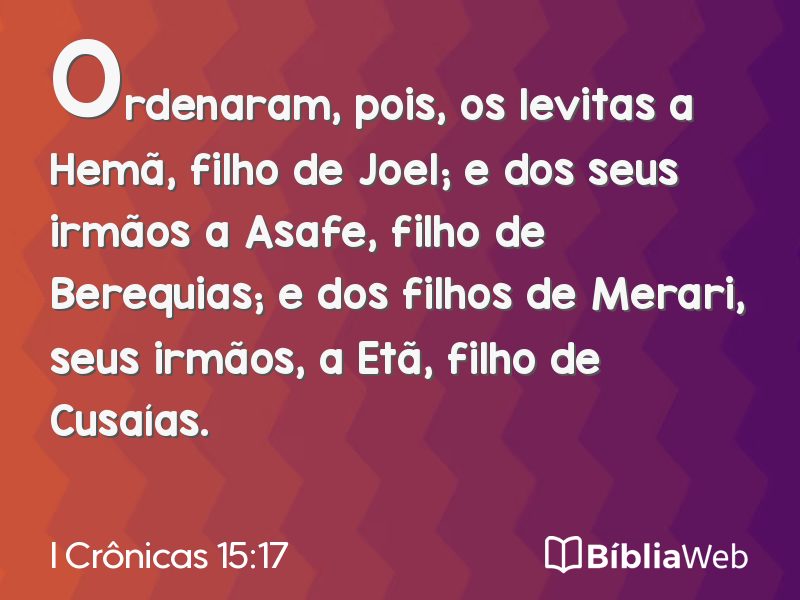 I Crônicas 15:17 em imagem para compartilhar