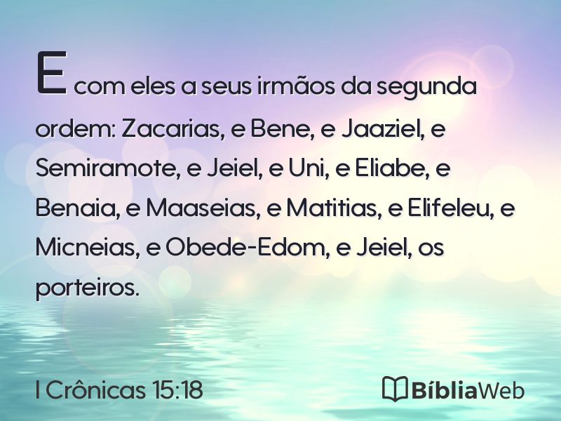 I Crônicas 15:18 em imagem para compartilhar
