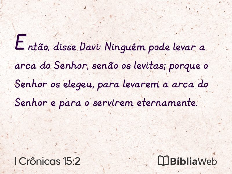 I Crônicas 15:2 em imagem para compartilhar
