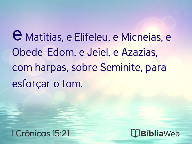 I Crônicas 15:21 em imagem para compartilhar