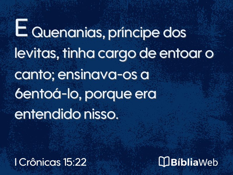 I Crônicas 15:22 em imagem para compartilhar