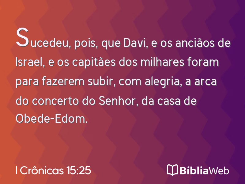 I Crônicas 15:25 em imagem para compartilhar