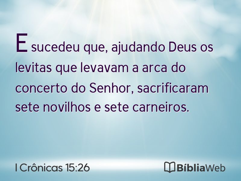 I Crônicas 15:26 em imagem para compartilhar