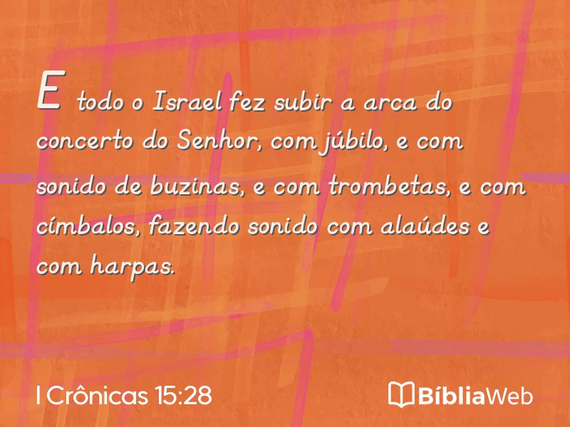 I Crônicas 15:28 em imagem para compartilhar