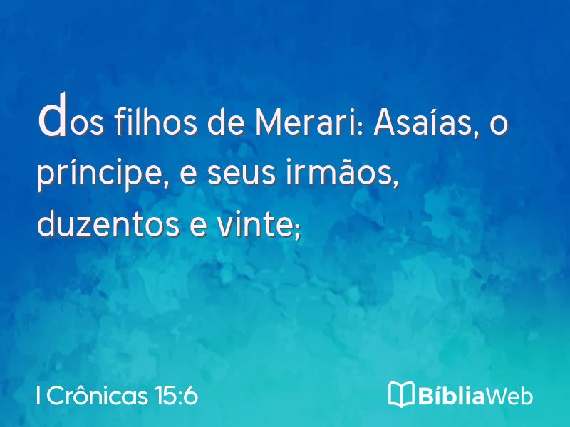 I Crônicas 15:6 em imagem para compartilhar