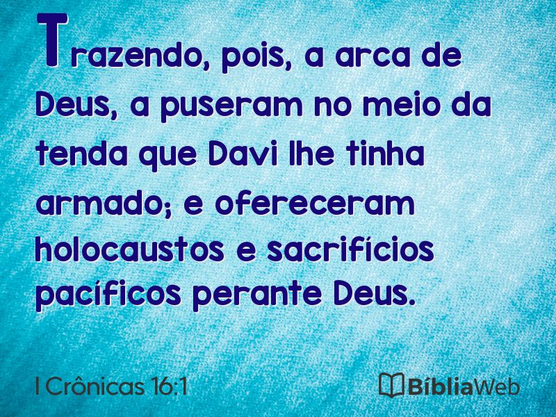 I Crônicas 16:1 em imagem para compartilhar