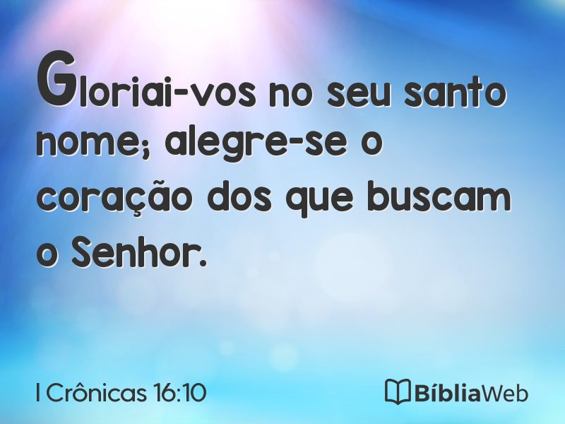 I Crônicas 16:10 em imagem para compartilhar