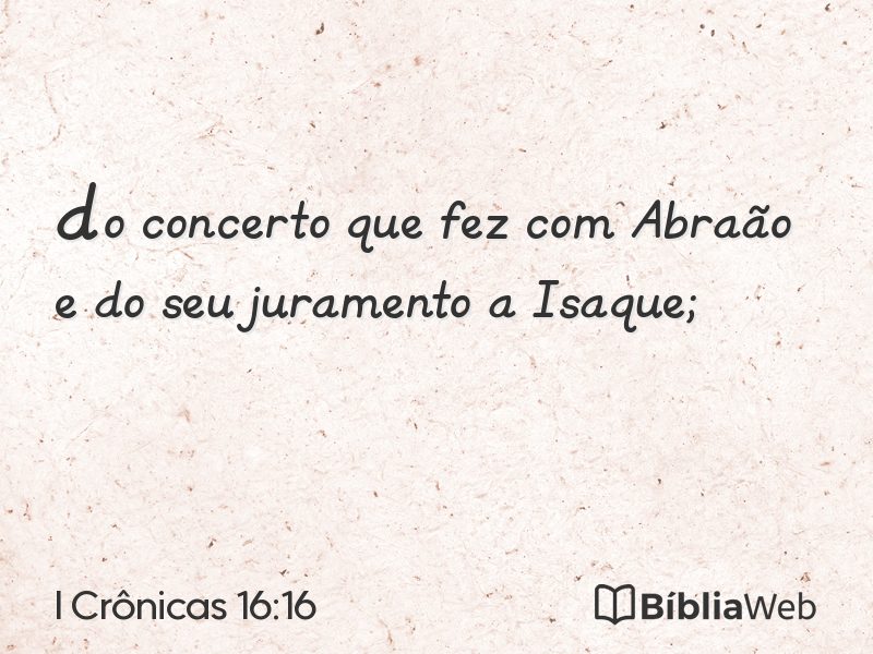 I Crônicas 16:16 em imagem para compartilhar