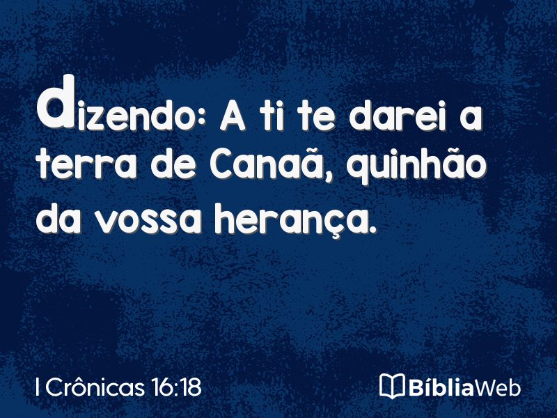 I Crônicas 16:18 em imagem para compartilhar