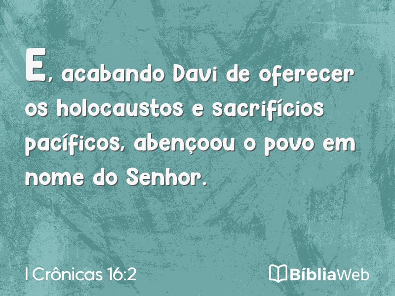 I Crônicas 16:2 em imagem para compartilhar