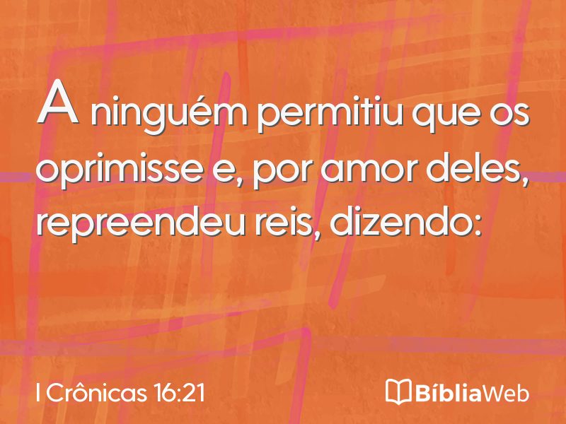 I Crônicas 16:21 em imagem para compartilhar