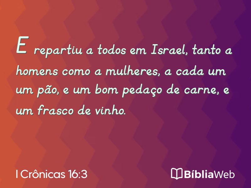 I Crônicas 16:3 em imagem para compartilhar