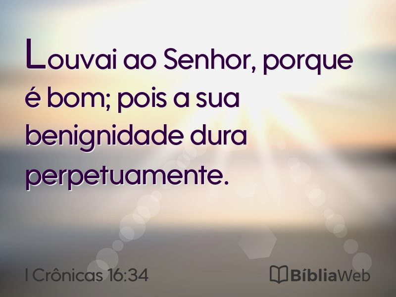 I Crônicas 16:34 em imagem para compartilhar