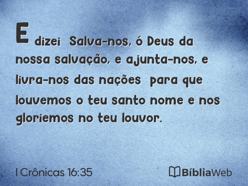 I Crônicas 16:35 em imagem para compartilhar